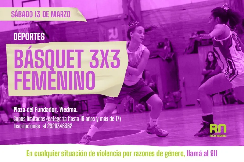 Sábado de básquet femenino en la plaza del Fundador de Viedma