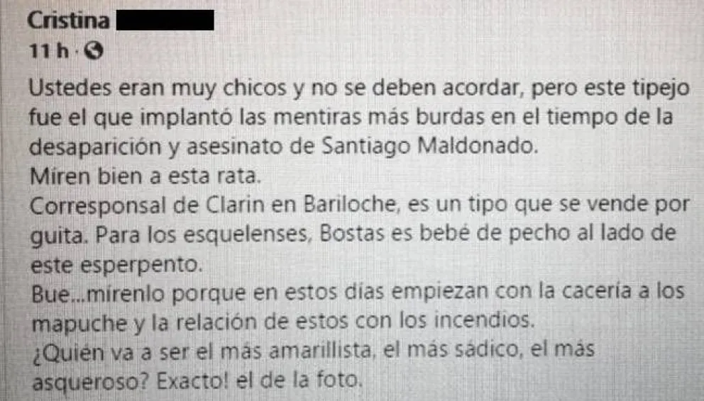 "La verdad es un bien precioso que un sector de la sociedad no quiere oír"