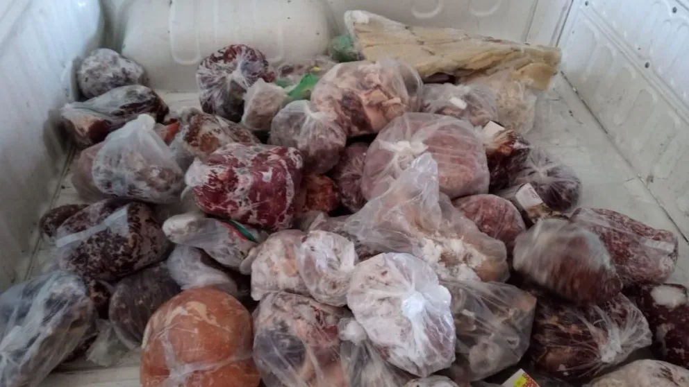 Golpe contra casi una tonelada de  carne rancia