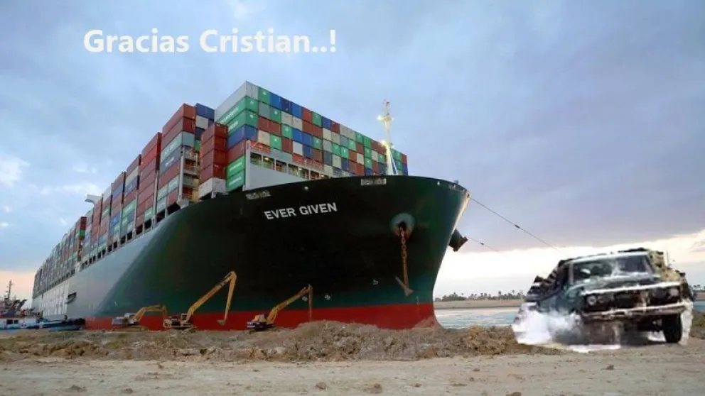 ¿El “pulpero”  de Las Grutas estaba en condiciones de reflotar el Ever Given?