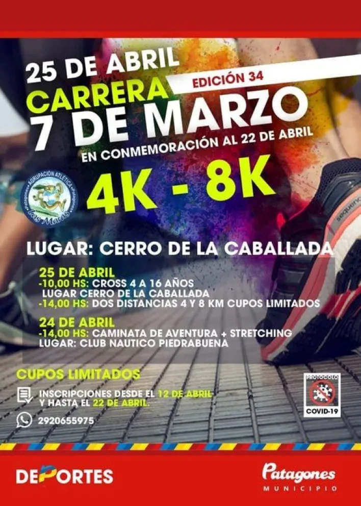 La Carrera 7 de Marzo también será en conmemoración del 22 de abril