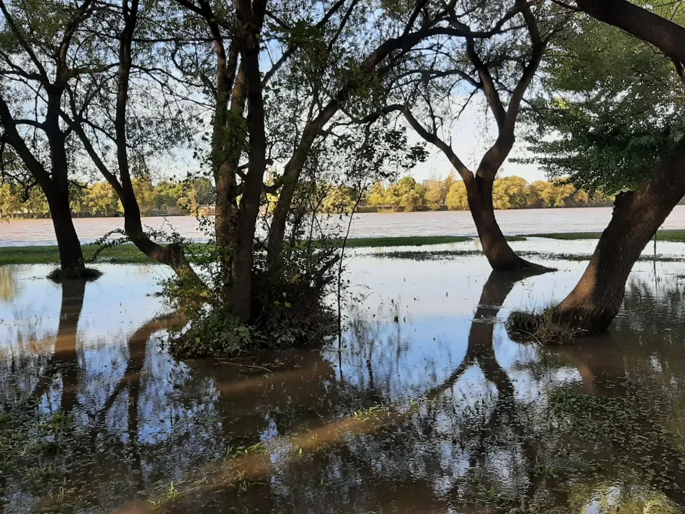 Además de estar chocolatoso, ahora el río se desbordó