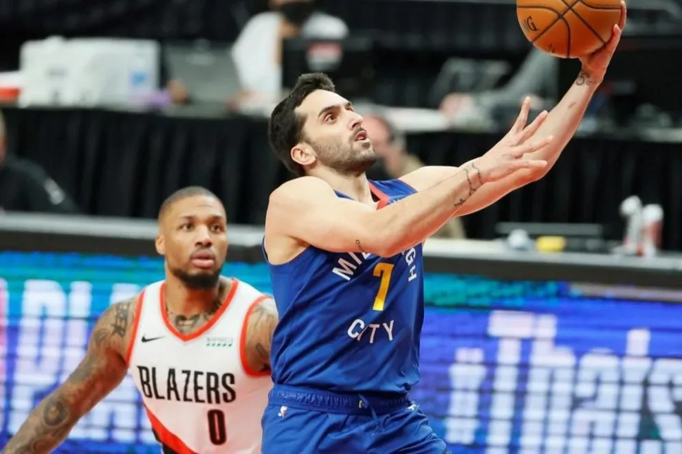En otra gran noche de Campazzo Denver se puso en ventaja ante Portland