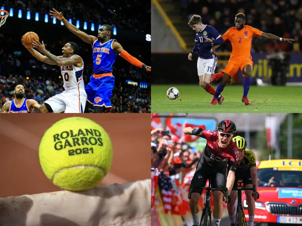 Agenda deportiva: NBA, Roland Garros, fútbol internacional y ciclismo