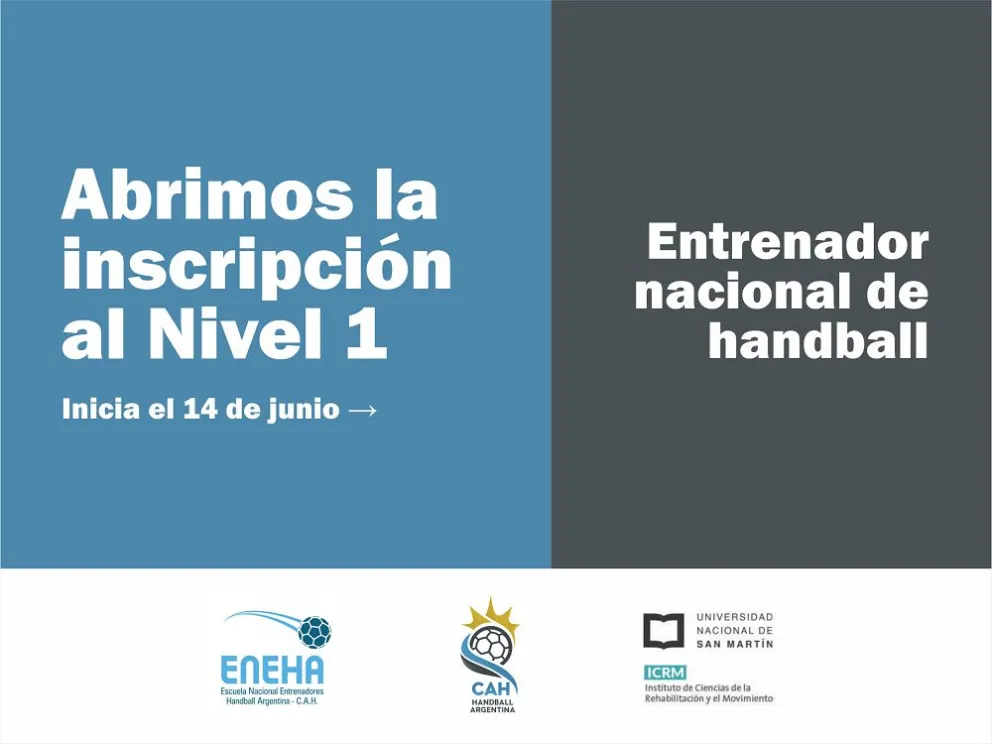 Handball: última semana de inscripción en el Curso Nivel 1 de técnico nacional