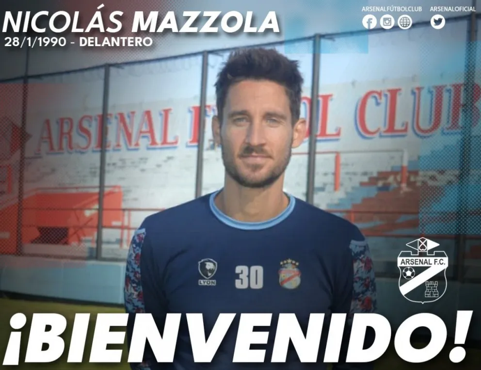 Nicolás Mazzola firmó y ya es jugador de Arsenal de Sarandí