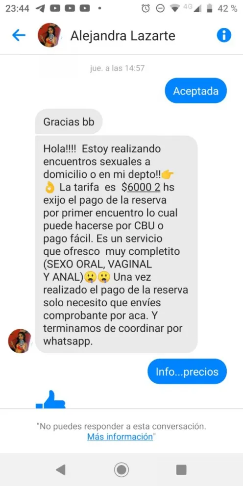 Plata adelantada a cambio de sexo: nueva modalidad de estafas en Viedma