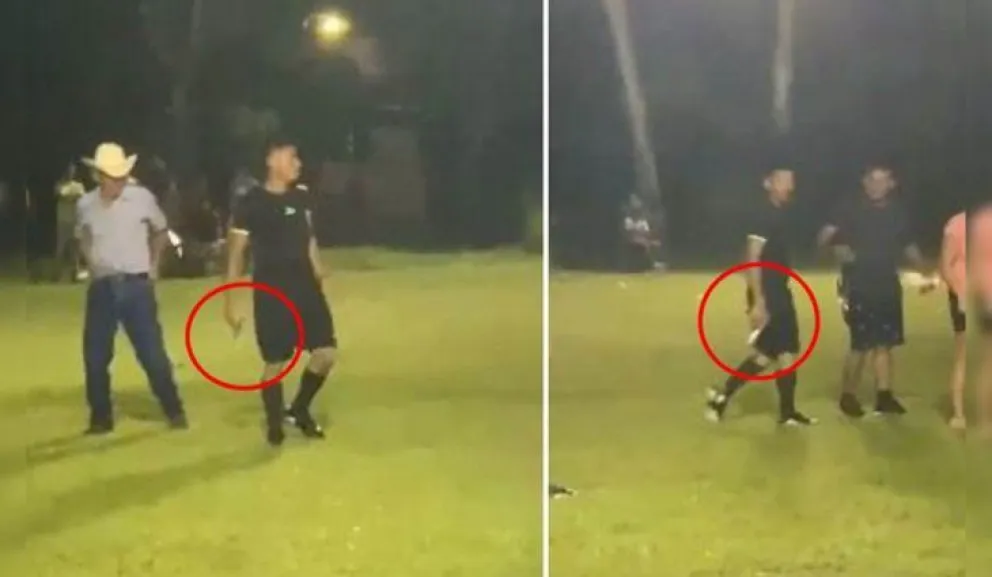 Insólito: un árbitro sacó un arma de fuego en medio del partido para defenderse
