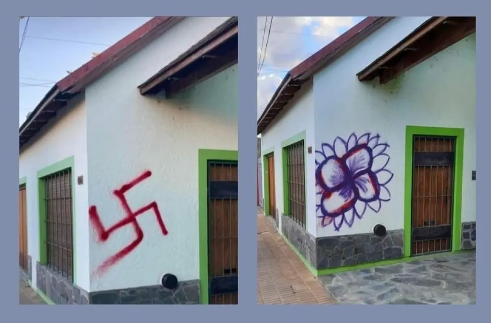 El amor le ganó al odio: la ingeniosa respuesta a las pintadas nazis