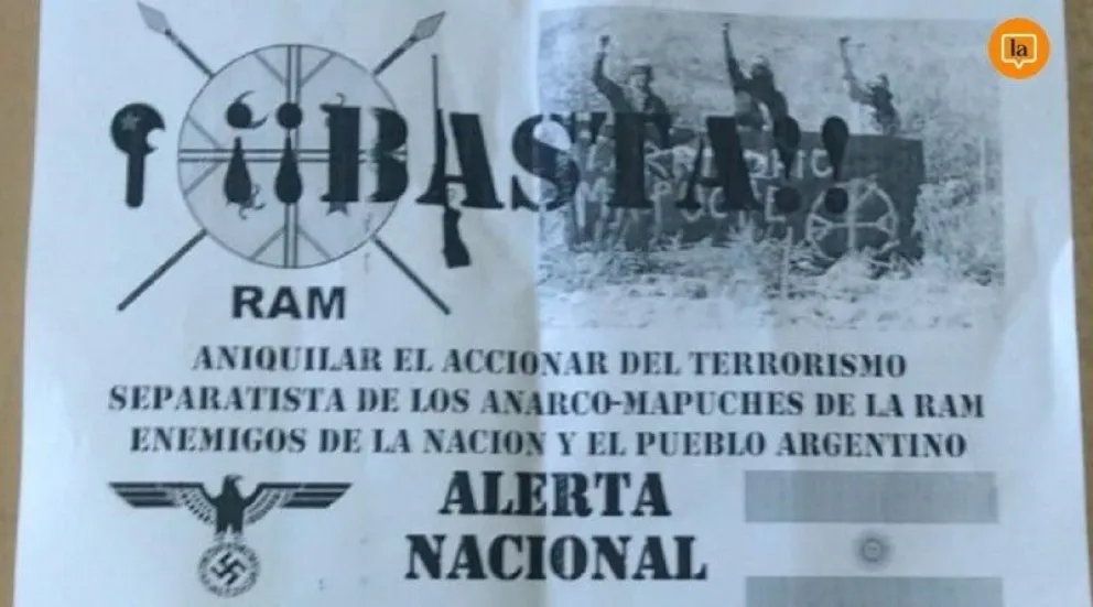 Otra vez la panfleteada nazi: ahora con ataques a los mapuches