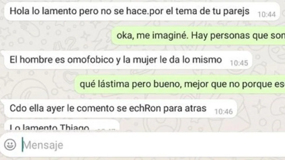 Le negaron el alquiler porque su novia es trans: "No se hace por el tema de tu pareja"