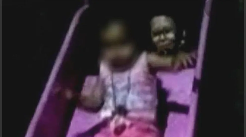Filmó a su hija tirándose del tobogán y algo aterrador salió detrás de la nena