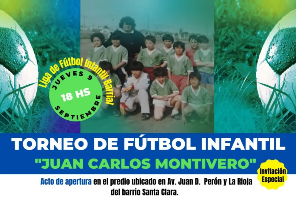 Este jueves presentan el Torneo de Fútbol Infantil "Juan Carlos Montivero"
