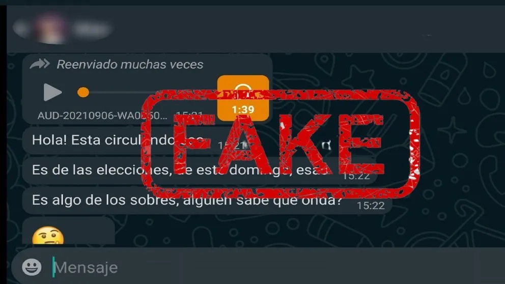 Alerta: Es falso el audio de Whatsapp sobre el cierre de sobres durante las PASO