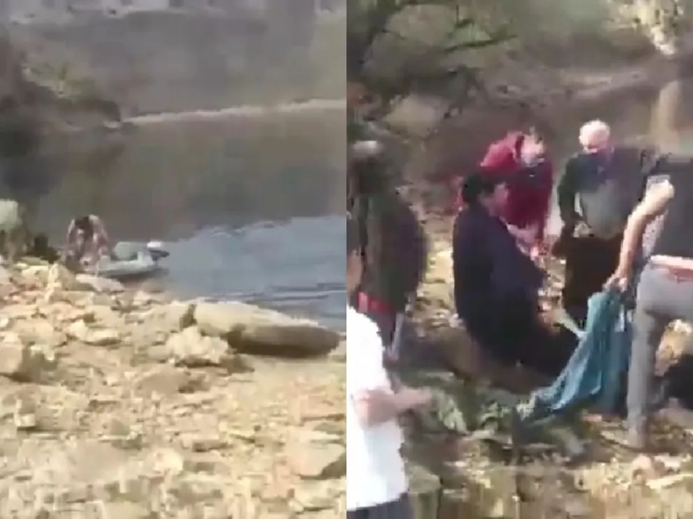 Video: un policía viedmense le salvó la vida a un hombre que se estaba ahogando