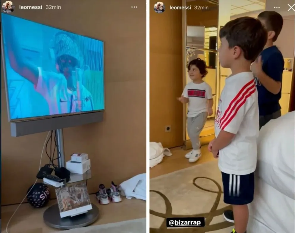 Video viral: Los hijos de Messi bailando al ritmo de Bizarrap