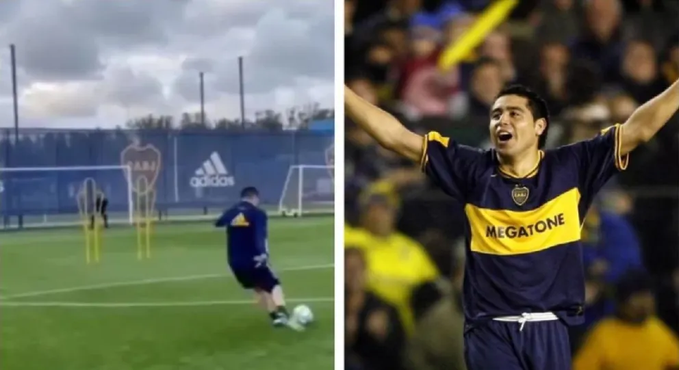 La magia de Román está intacta: filtran video de Riquelme pateando tiros libres