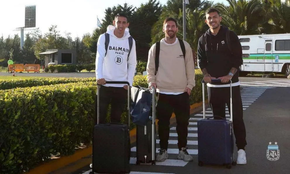 Messi, Di María y Paredes llegaron al país para sumarse al seleccionado