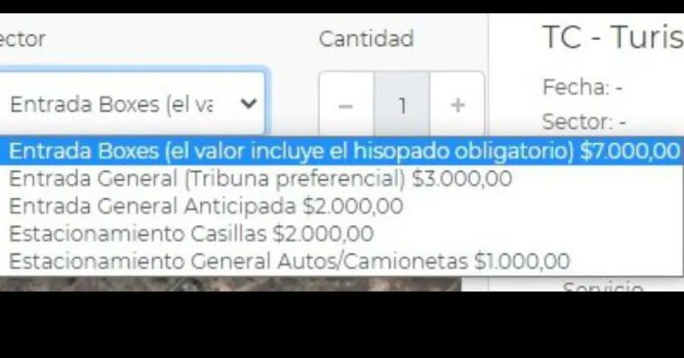 TC en Viedma: entradas saladas para los boxes