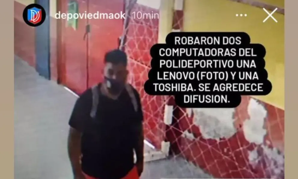 Robo al Deportivo Viedma en el "Poli": Muestran a un posible sospechoso