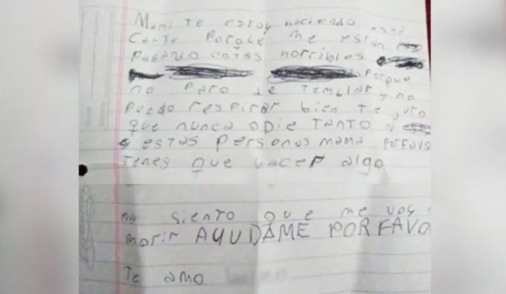 "Siento que me voy a morir": la estremecedora carta de una nena víctima de bullying 