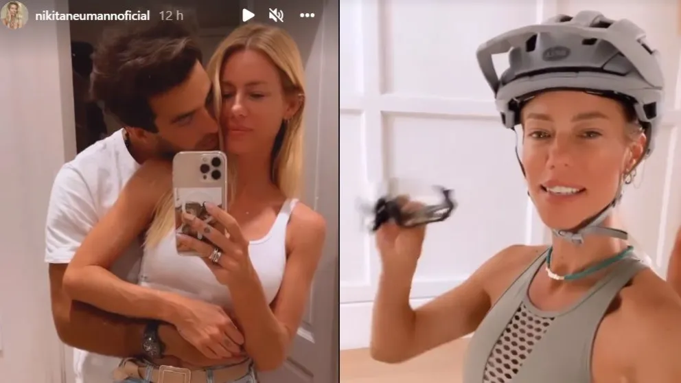 Nicole Neumann y Manu Urcera en bici por Neuquén y totalmente lookeados como riders