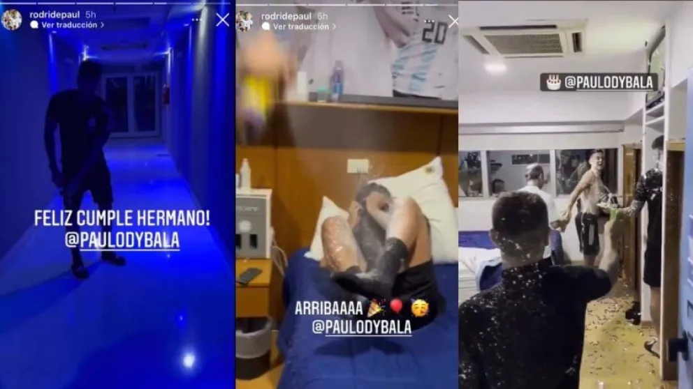 Dybala cumplió años y sus compañeros lo sorprendieron con un divertido saludo