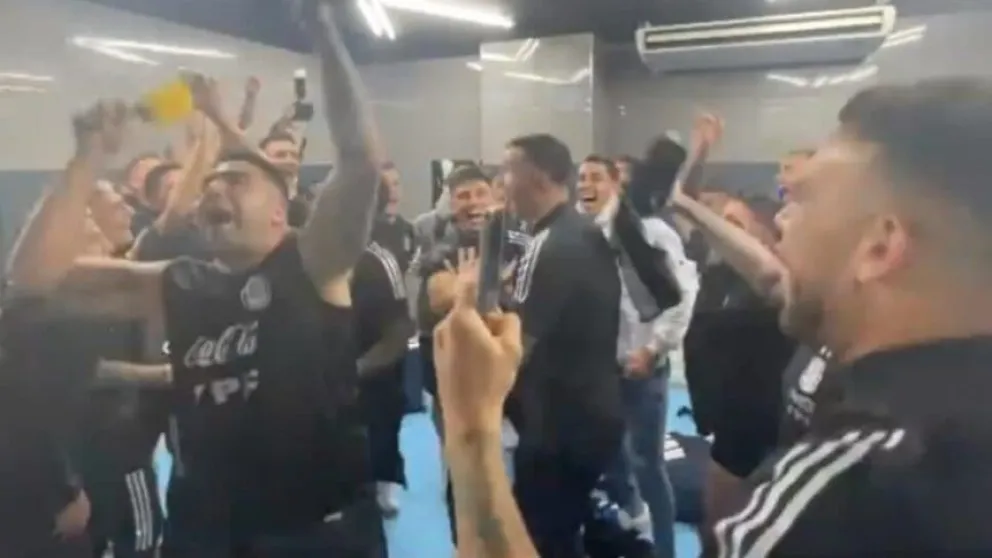 Así fueron los festejos en el vestuario argentino tras las clasificación al Mundial de Qatar
