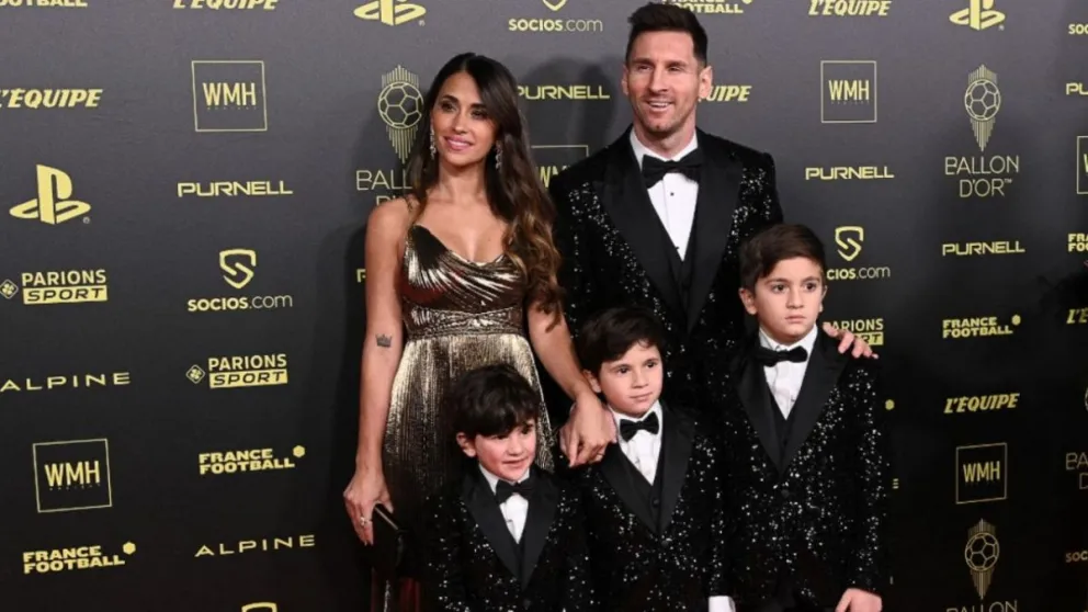 La familia Messi causó furor: Leo llegó con el mismo look de sus hijos