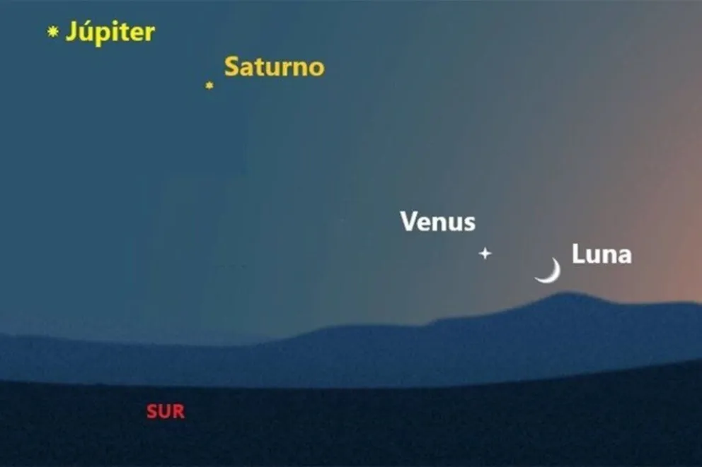 Último día para ver la Luna alineada con Júpiter, Venus y Saturno ¿Cómo apreciar mejor este fenómeno?