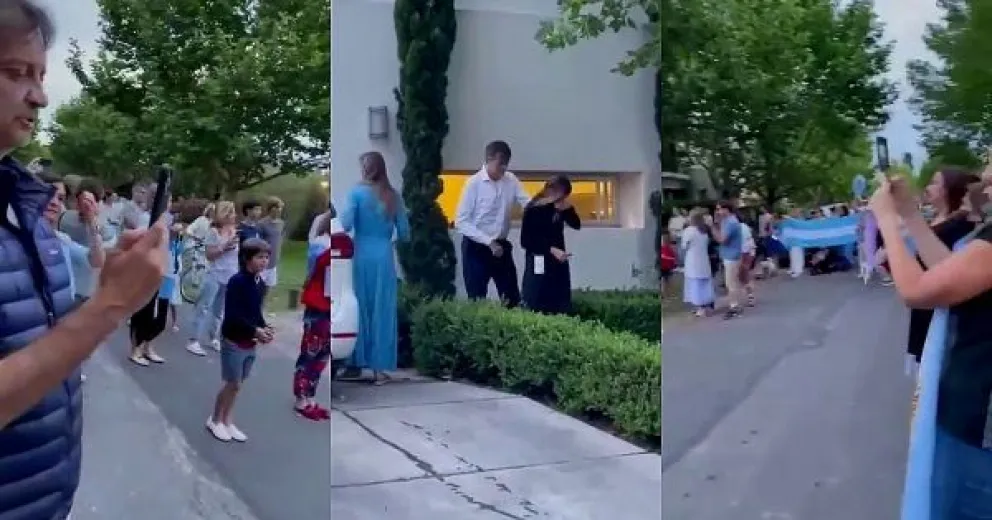 El cálido recibimiento de los vecinos a Esteban Bullrich tras renunciar al Senado