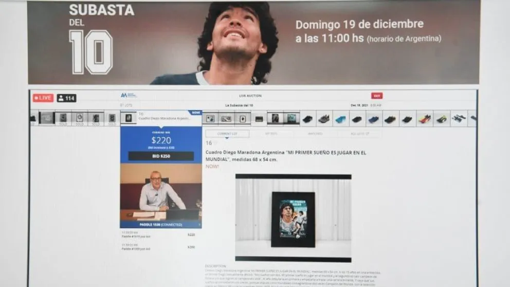Subasta de los bienes de Maradona: qué se vendió y a qué precio