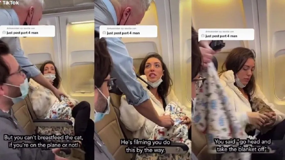 Sorpresa en un avión: Fingía llevar a su bebé en brazos, pero escondía algo más