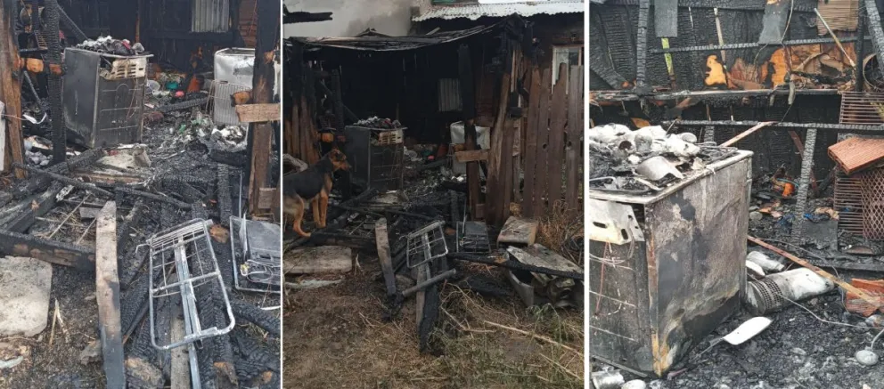 Dramático: se quedó sin nada por culpa de un cohete que incendió su casilla