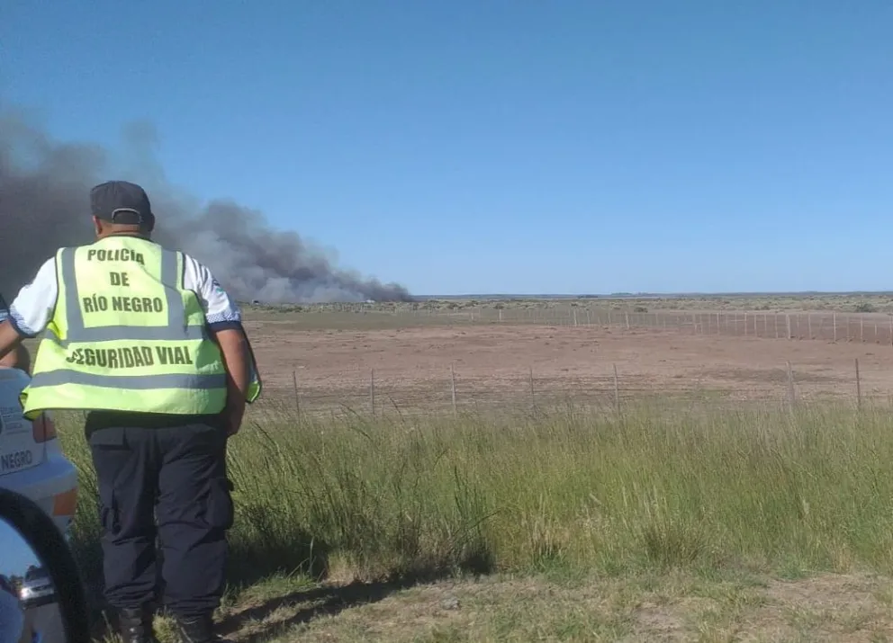 Tomó fuego un sector de La Cuchilla entre Viedma y El Cóndor