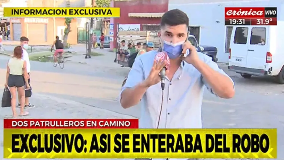 En vivo: un periodista de Crónica se enteró que le estaban desvalijando la casa mientras hacía un móvil