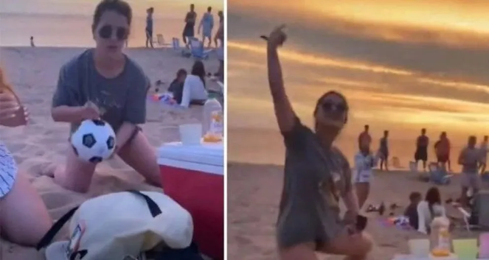 Harta del picadito en la playa les “apuñaló” la pelota y la aplaudieron 