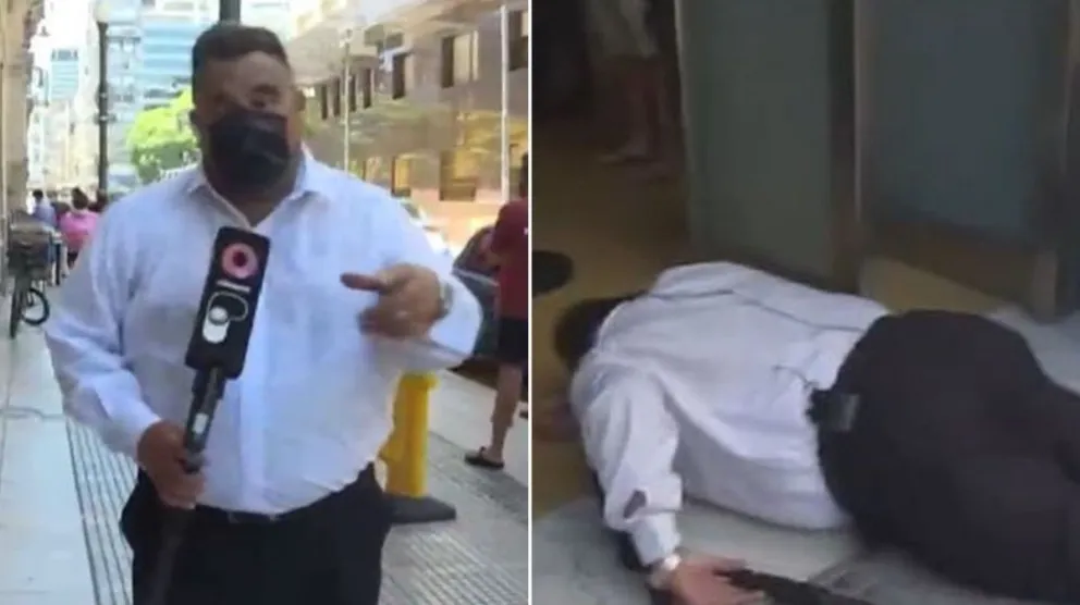 Un periodista de Canal 9 se desmayó  en vivo durante un móvil