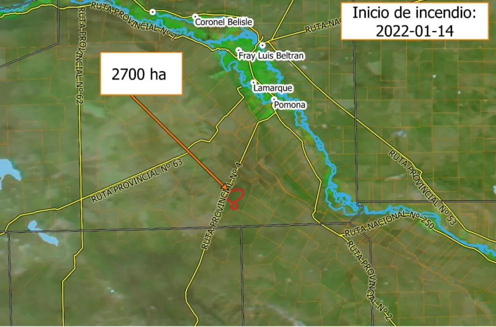 Son más de 5.000 hectáreas las quemadas en el este de la provincia de Río Negro en menos de 48 horas