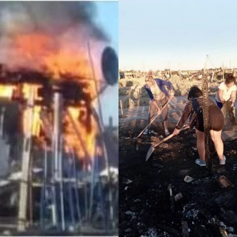 A un abuelo del barrio Esperanza se le quemó la casilla: el gesto de los vecinos y el pedido de ayuda