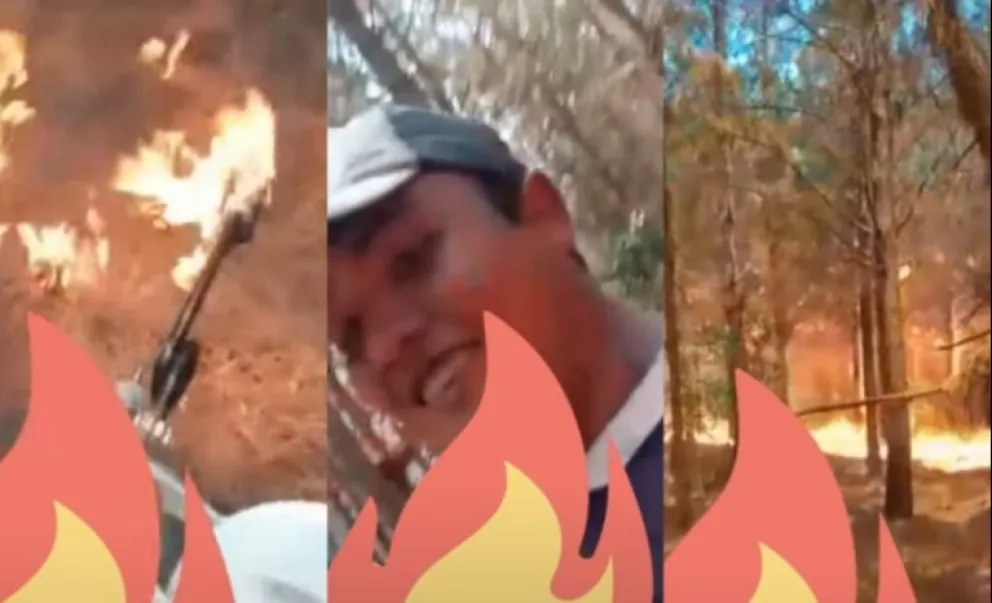 “Miren el desastre que hago”: el joven que se filmó con un lanzallamas en un bosque de Corrientes