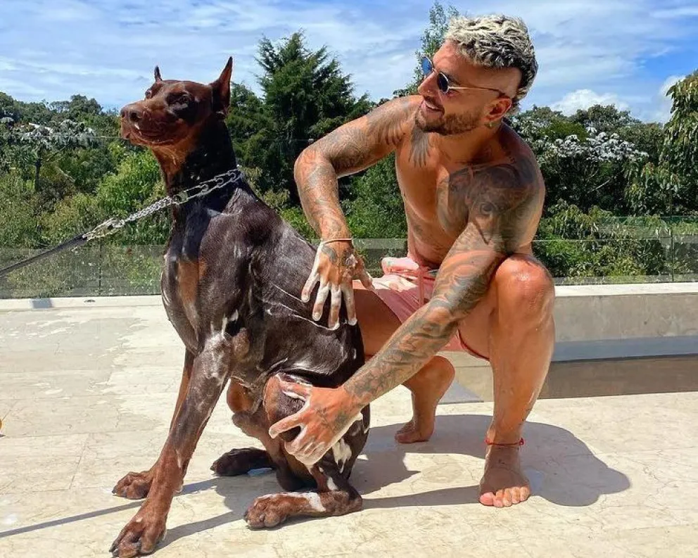 Así quedó el rostro de Maluma tras la mordedura de su perro