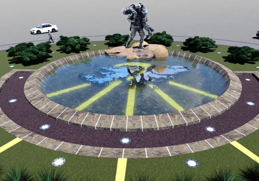 Scarfó modela un homenaje a los ex combatientes de la guerra de Malvinas